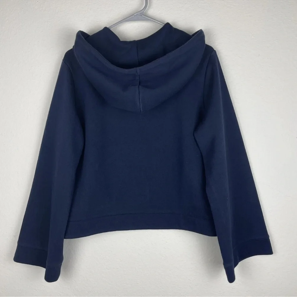 Women’s J. Crew Navy Blue Cropped Hooded Pullover Size XS Sweatshirt